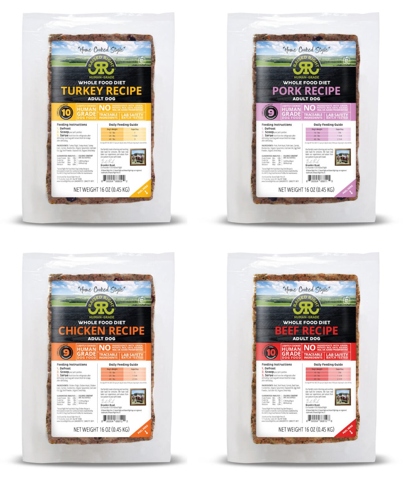 Raised Right Human Grade Dog Food Full Box High Protein Dog Food